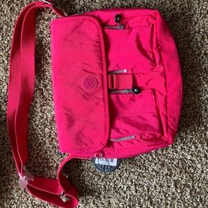 kipling messenger shoulder bag hot pink